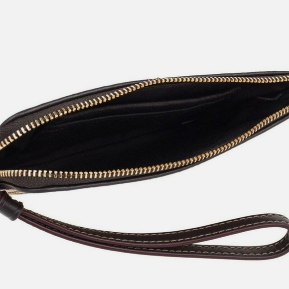 Coach Signature Corner Zip Wristlet (6.5" x 4.5" x 1") - Brown - Picture 4 of 7